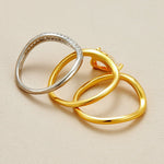 Triple Layer Gold S925 Silver 1.5 Carat Moissanite Ring - AKAK BODYJEWELRY - ear - tunnel