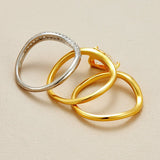 Triple Layer Gold S925 Silver 1.5 Carat Moissanite Ring - AKAK BODYJEWELRY - ear - tunnel