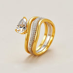 Triple Layer Gold S925 Silver 1.5 Carat Moissanite Ring - AKAK BODYJEWELRY - ear - tunnel