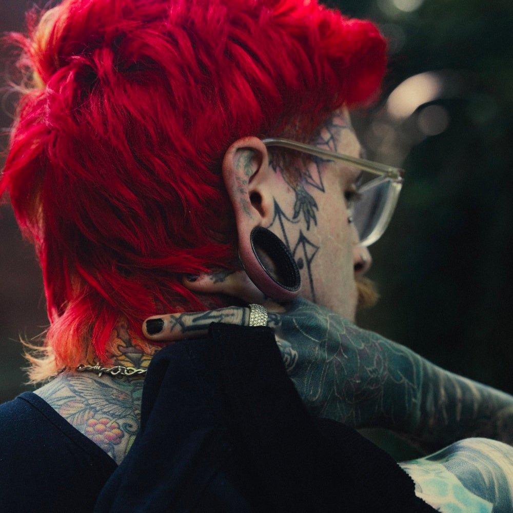 Tungsten Steel Black Moissanite Stars Shining Ear Gauge Tunnel(2pcs) - AKAK BODYJEWELRY - ear - tunnel