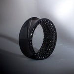 Tungsten Steel Black Zircon Stars Shining Ear Gauge Tunnel(2pcs) - AKAK BODYJEWELRY - ear - tunnel