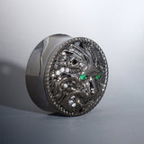 Tungsten Steel Moissanite Mane Lion Plugs(2Pcs) - AKAK BODYJEWELRY - ear - tunnel