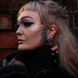 Tungsten Steel Moissanite Widow Web Ear Gauge Tunnel(2Pcs) - AKAK BODYJEWELRY - ear - tunnel