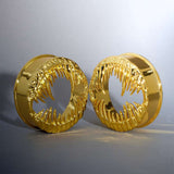 Tungsten Steel Venomous Maw Ear Gauge Tunnel(2Pcs) - AKAK BODYJEWELRY - ear - tunnel