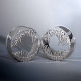 Tungsten Steel Venomous Maw Ear Gauge Tunnel(2Pcs) - AKAK BODYJEWELRY - ear - tunnel