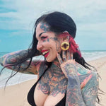 Tungsten Steel Venomous Maw Ear Gauge Tunnel(2Pcs) - AKAK BODYJEWELRY - ear - tunnel