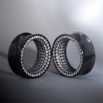 Tungsten Steel White Moissanite Stars Shining Ear Gauge Tunnel(2pcs) - AKAK BODYJEWELRY - ear - tunnel