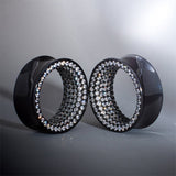 Tungsten Steel White Moissanite Stars Shining Ear Gauge Tunnel(2pcs) - AKAK BODYJEWELRY - ear - tunnel