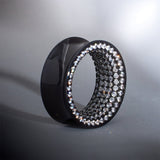Tungsten Steel White Zircon Stars Shining Ear Gauge Tunnel(2pcs) - AKAK BODYJEWELRY - ear - tunnel