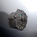 Tungsten Steel Zircon Emerald Roar Plugs(2Pcs) - AKAK BODYJEWELRY - ear - tunnel