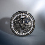 Tungsten Steel Zircon Hell's Timekeeper Skull Ear Gauge Plugs(2Pcs) - AKAK BODYJEWELRY - ear - tunnel