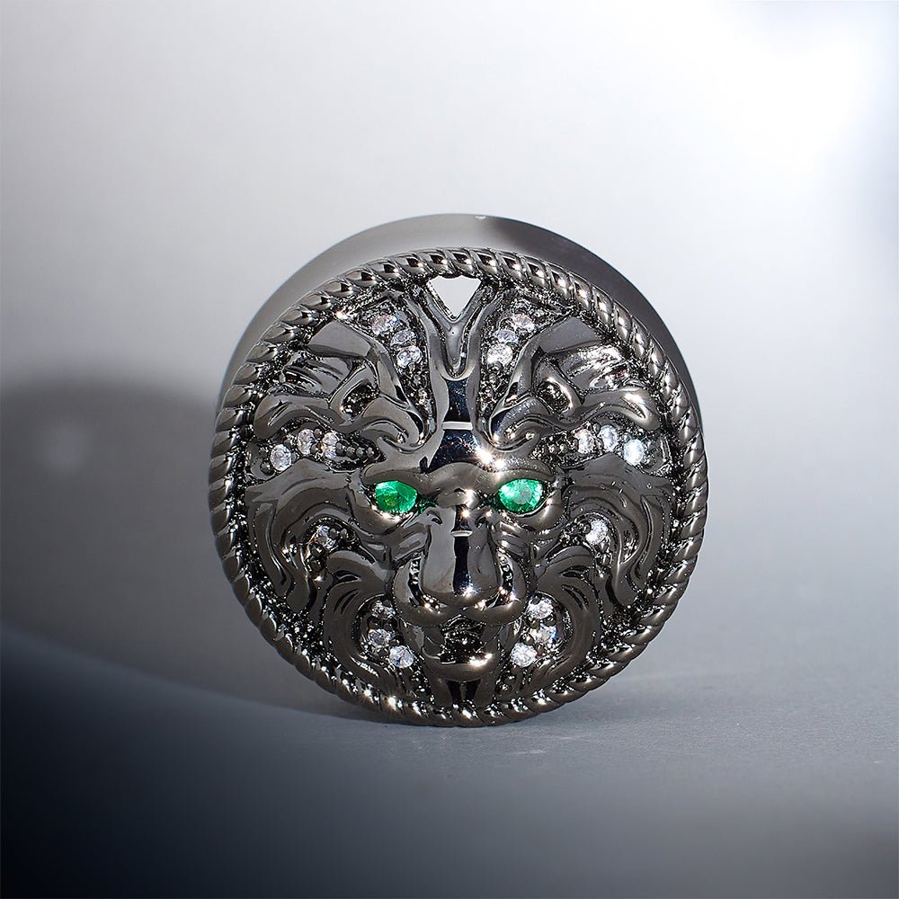 Tungsten Steel Zircon Mane Lion Plugs(2Pcs) - AKAK BODYJEWELRY - ear - tunnel