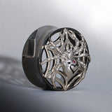 Tungsten Steel Zircon Widow Web Ear Gauge Tunnel(2Pcs) - AKAK BODYJEWELRY - ear - tunnel