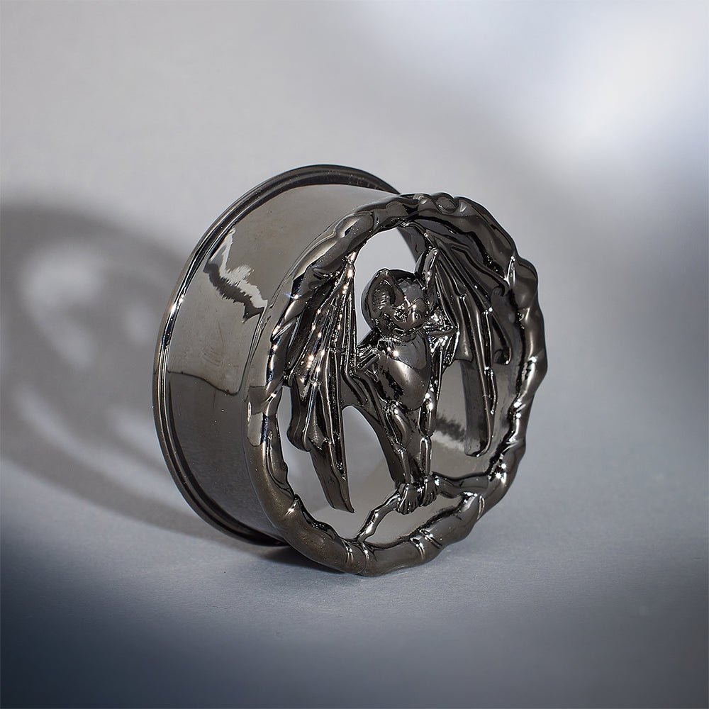 Vampire Guardian Tungsten Steel Ear Gauge Tunnel (2Pcs) - AKAK BODYJEWELRY - ear - tunnel