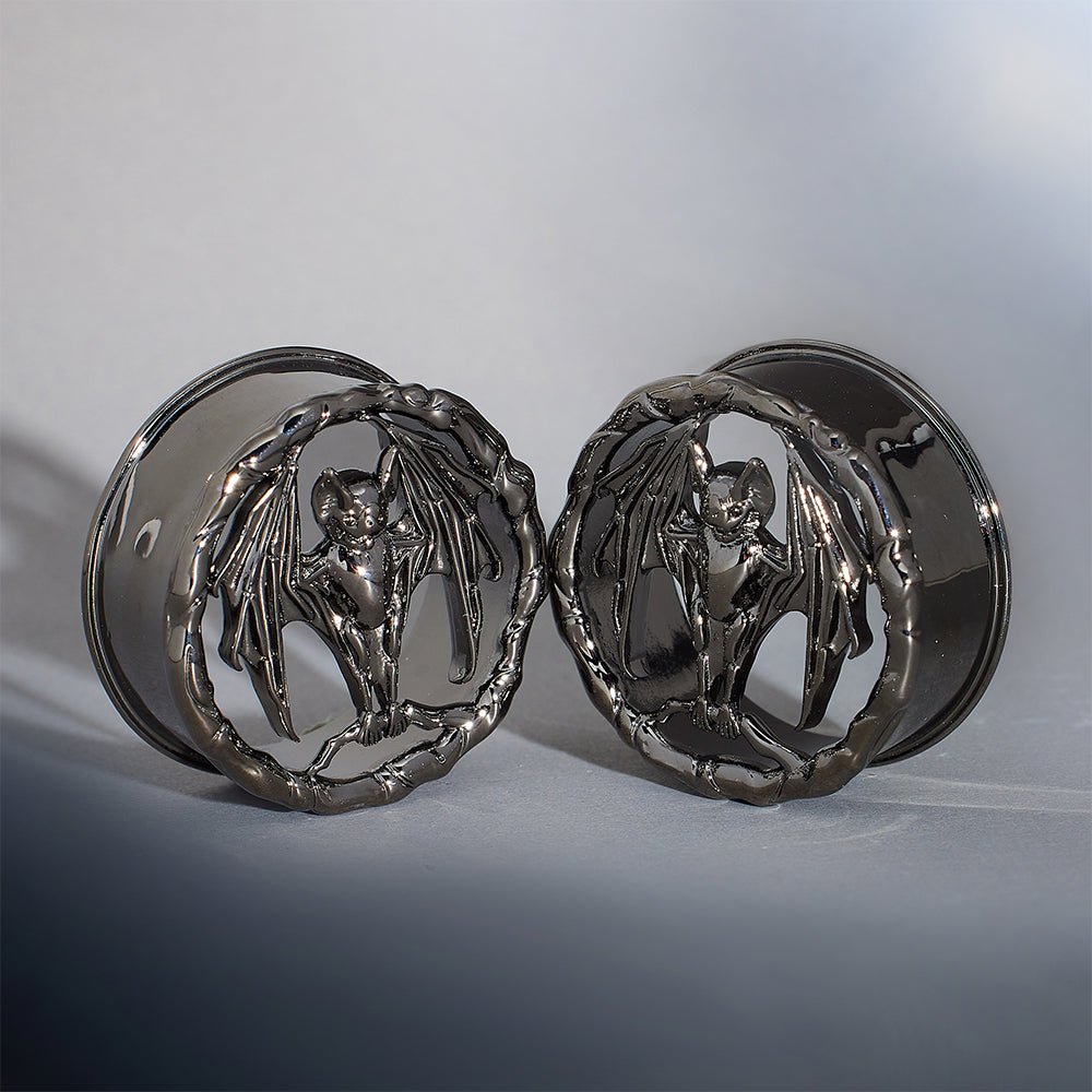 Vampire Guardian Tungsten Steel Ear Gauge Tunnel (2Pcs) - AKAK BODYJEWELRY - ear - tunnel
