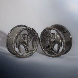 Vampire Guardian Tungsten Steel Ear Gauge Tunnel (2Pcs) - AKAK BODYJEWELRY - ear - tunnel
