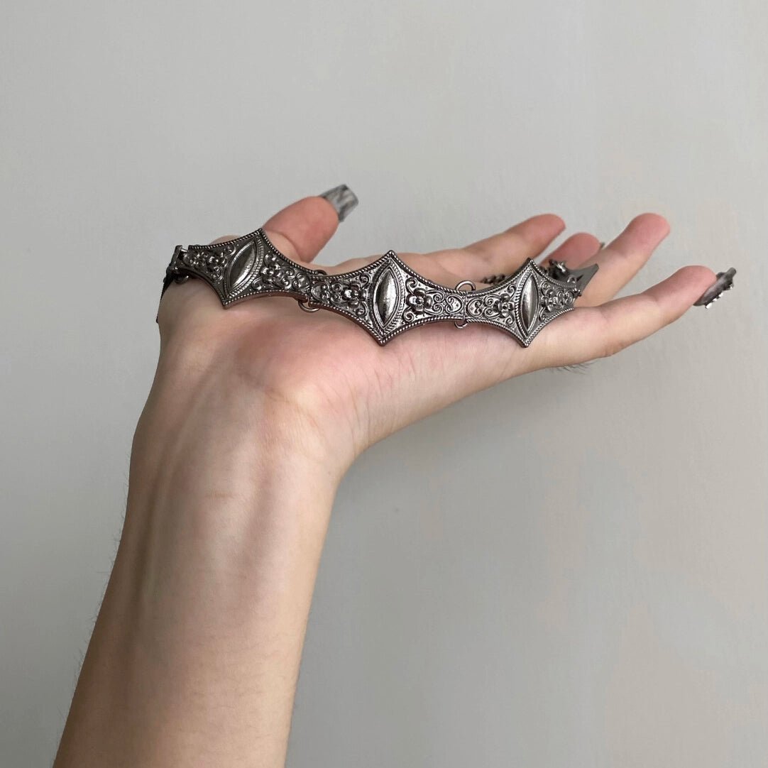 Vintage Distressed Demon Eye Gothic Choker - AKAK BODYJEWELRY - ear - tunnel