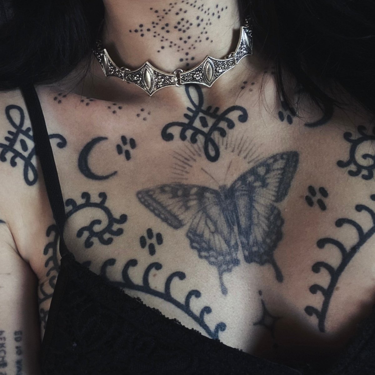 Vintage Distressed Demon Eye Gothic Choker - AKAK BODYJEWELRY - ear - tunnel