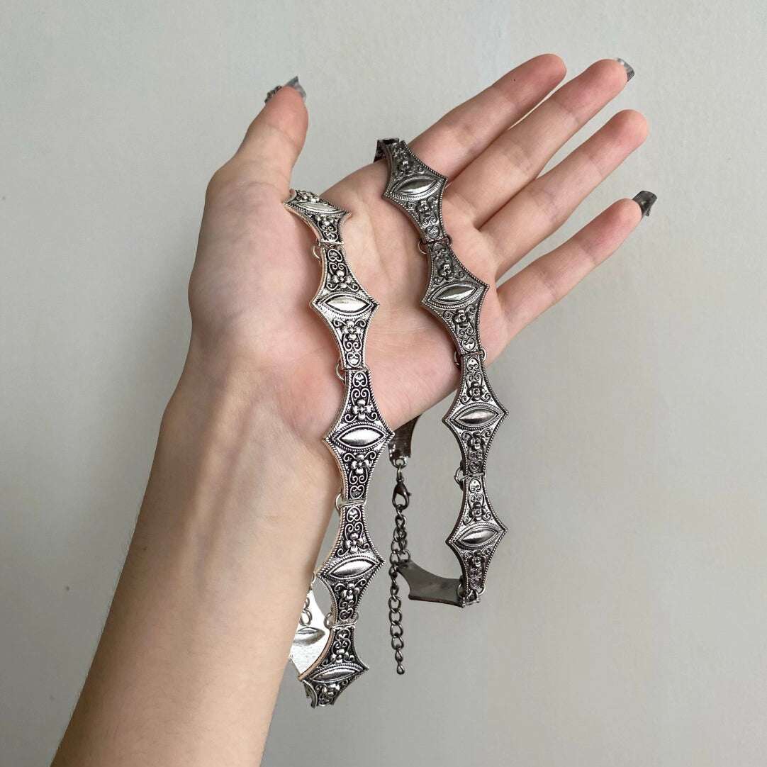 Vintage Distressed Demon Eye Gothic Choker - AKAK BODYJEWELRY - ear - tunnel