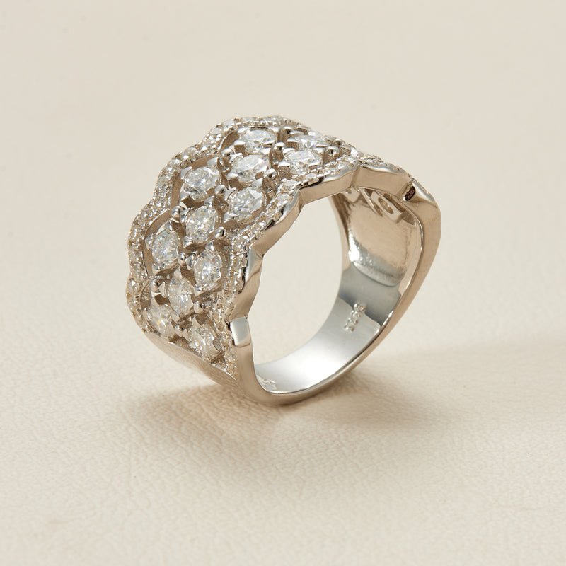 Vintage Vine Moissanite S925 Silver Band Ring - AKAK BODYJEWELRY - ear - tunnel