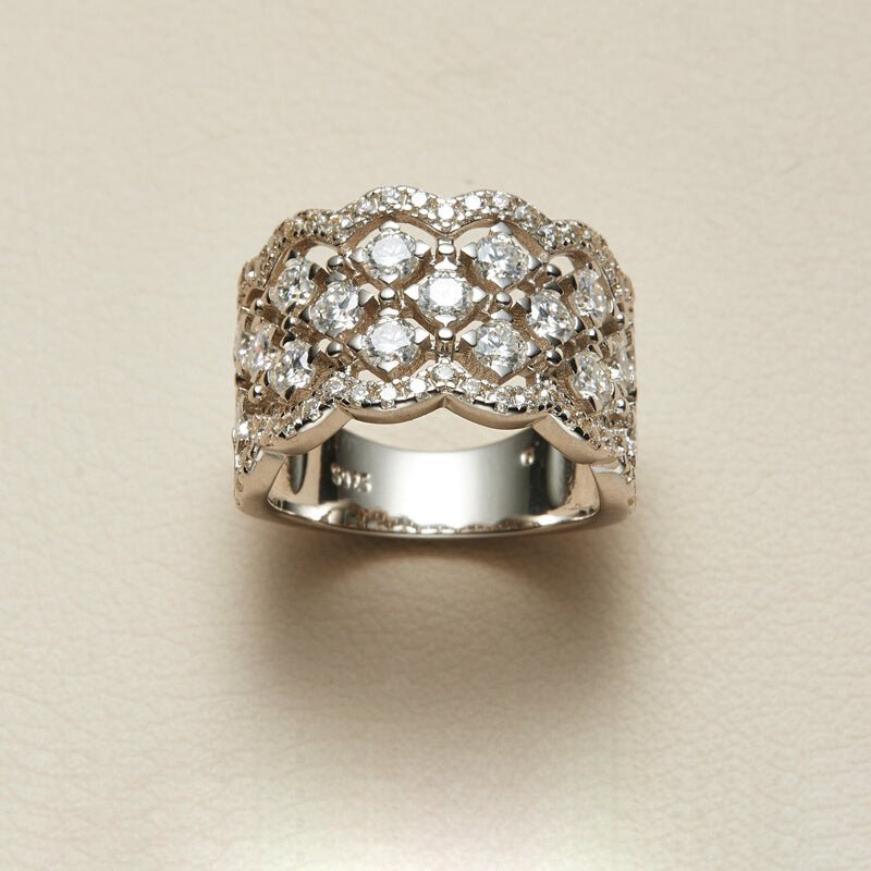 Vintage Vine Moissanite S925 Silver Band Ring - AKAK BODYJEWELRY - ear - tunnel