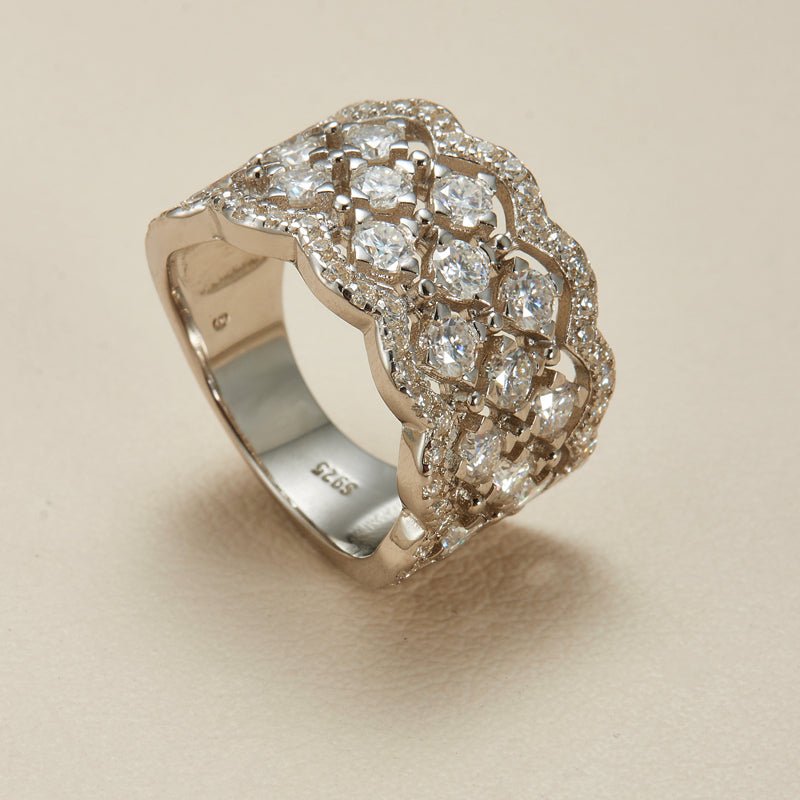 Vintage Vine Moissanite S925 Silver Band Ring - AKAK BODYJEWELRY - ear - tunnel