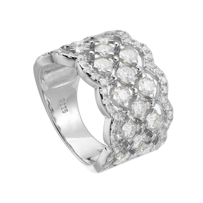 Vintage Vine Moissanite S925 Silver Band Ring - AKAK BODYJEWELRY - ear - tunnel