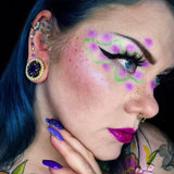 Violet Crown S925 Silver Moissanite Ear Gauge Tunnel (2Pcs) - AKAK BODYJEWELRY - ear - tunnel