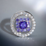 Violet Crown S925 Silver Moissanite Ear Gauge Tunnel (2Pcs) - AKAK BODYJEWELRY - ear - tunnel