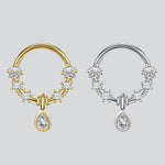 Water Drop Dangle Hoop Ring Nose Piercing - AKAK BODYJEWELRY - ear - tunnel