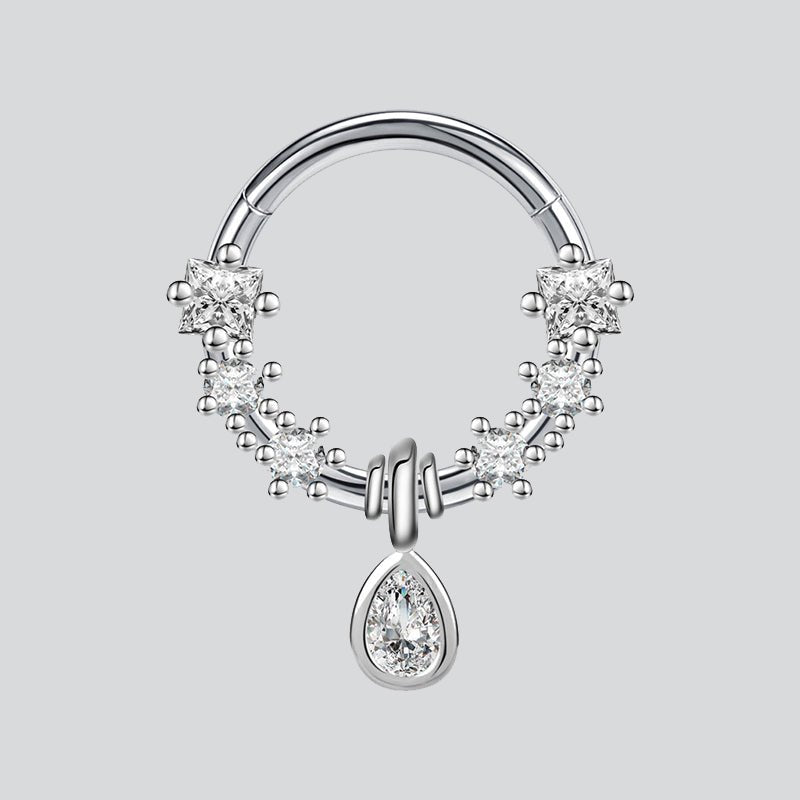 Water Drop Dangle Hoop Ring Nose Piercing - AKAK BODYJEWELRY - ear - tunnel