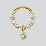 Water Drop Dangle Hoop Ring Nose Piercing - AKAK BODYJEWELRY - ear - tunnel