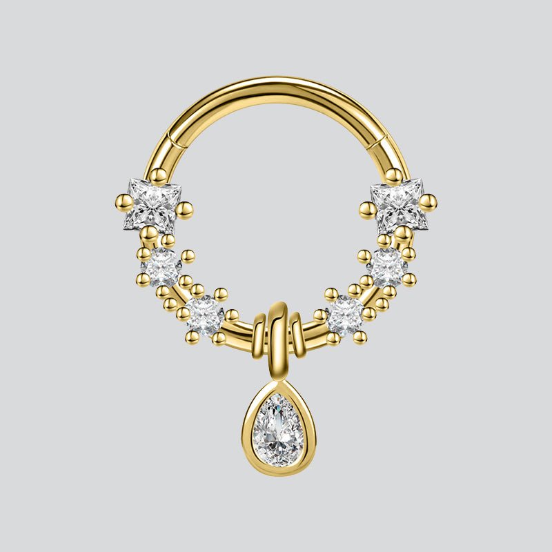 Water Drop Dangle Hoop Ring Nose Piercing - AKAK BODYJEWELRY - ear - tunnel