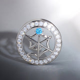 Web Blue Stone Moissanite 14K Ear Gauge Tunnel (2Pcs) - AKAK BODYJEWELRY - ear - tunnel