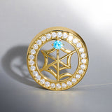 Web Blue Stone Moissanite 14K Ear Gauge Tunnel (2Pcs) - AKAK BODYJEWELRY - ear - tunnel