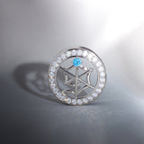 Web Blue Stone Zircon 14K Ear Gauge Tunnel (2Pcs) - AKAK BODYJEWELRY - ear - tunnel