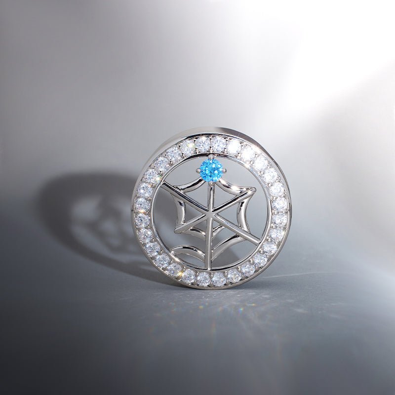 Web Blue Stone Zircon 14K Ear Gauge Tunnel (2Pcs) - AKAK BODYJEWELRY - ear - tunnel