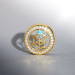 Web Blue Stone Zircon 14K Ear Gauge Tunnel (2Pcs) - AKAK BODYJEWELRY - ear - tunnel