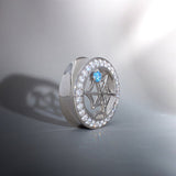 Web Blue Stone Zircon 14K Ear Gauge Tunnel (2Pcs) - AKAK BODYJEWELRY - ear - tunnel