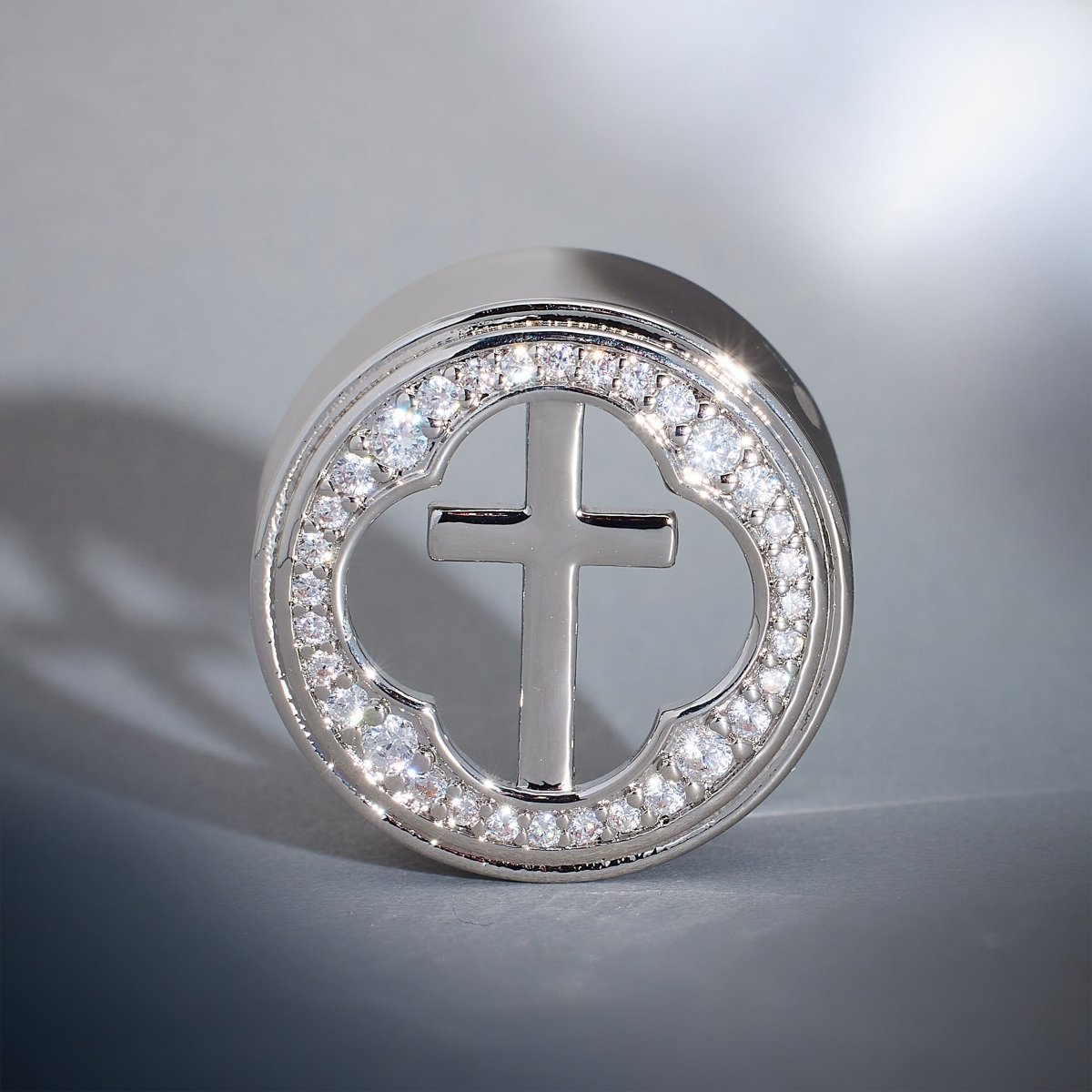 Window of Holy Light Moissanite S925 Silver Ear Gauge Tunnel (2Pcs) - AKAK BODYJEWELRY - ear - tunnel