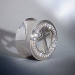 Window of Holy Light Moissanite S925 Silver Ear Gauge Tunnel (2Pcs) - AKAK BODYJEWELRY - ear - tunnel