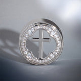 Window of Holy Light Zircon S925 Silver Ear Gauge Tunnel (2Pcs) - AKAK BODYJEWELRY - ear - tunnel