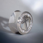 Window of Holy Light Zircon S925 Silver Ear Gauge Tunnel (2Pcs) - AKAK BODYJEWELRY - ear - tunnel