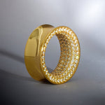 Yellow Zircon 14K Gold Stars Shining Tunnel(2Pcs) - AKAK BODYJEWELRY - ear - tunnel