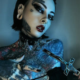 Yellow Zircon 14K White Gold Stars Shining Tunnel(2Pcs) - AKAK BODYJEWELRY - ear - tunnel