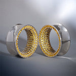 Yellow Zircon S925 Silver Stars Shining Tunnel (2Pcs) - AKAK BODYJEWELRY - ear - tunnel