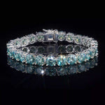 S925 Silver lake Green Moissanite Tennis Bracelet