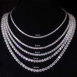 S925 Silver Moissanite Tennis Necklace