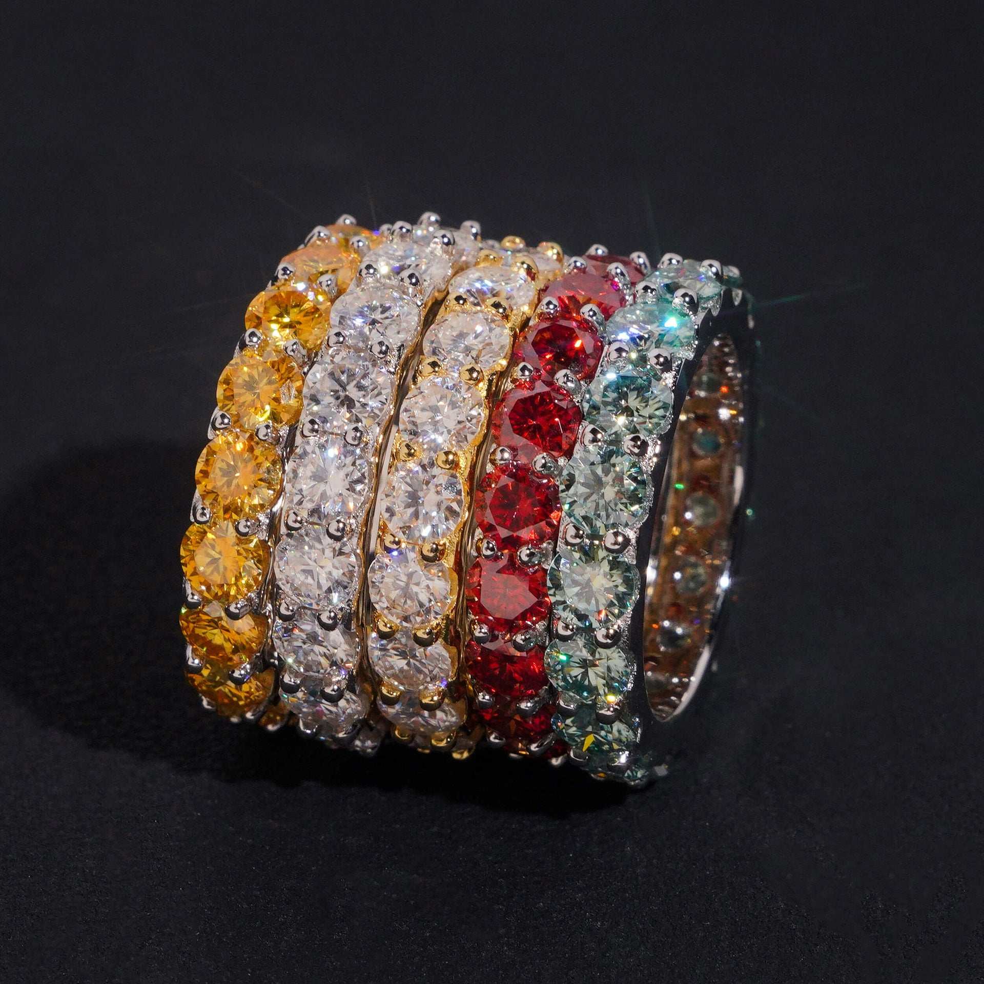 S925 4mm Moissanite Eternity Band Ring