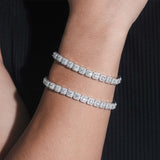 S925 Silver 6mm Classic Box-Link Moissanite Bracelet